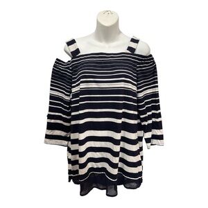 Chico's Navy and White Striped Top size large or Chicos 2